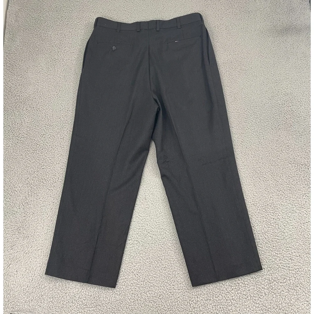 Vintage Brooks Brothers Makers Pants 37x28 Charcoal Pleated Pure Wool Trousers‎